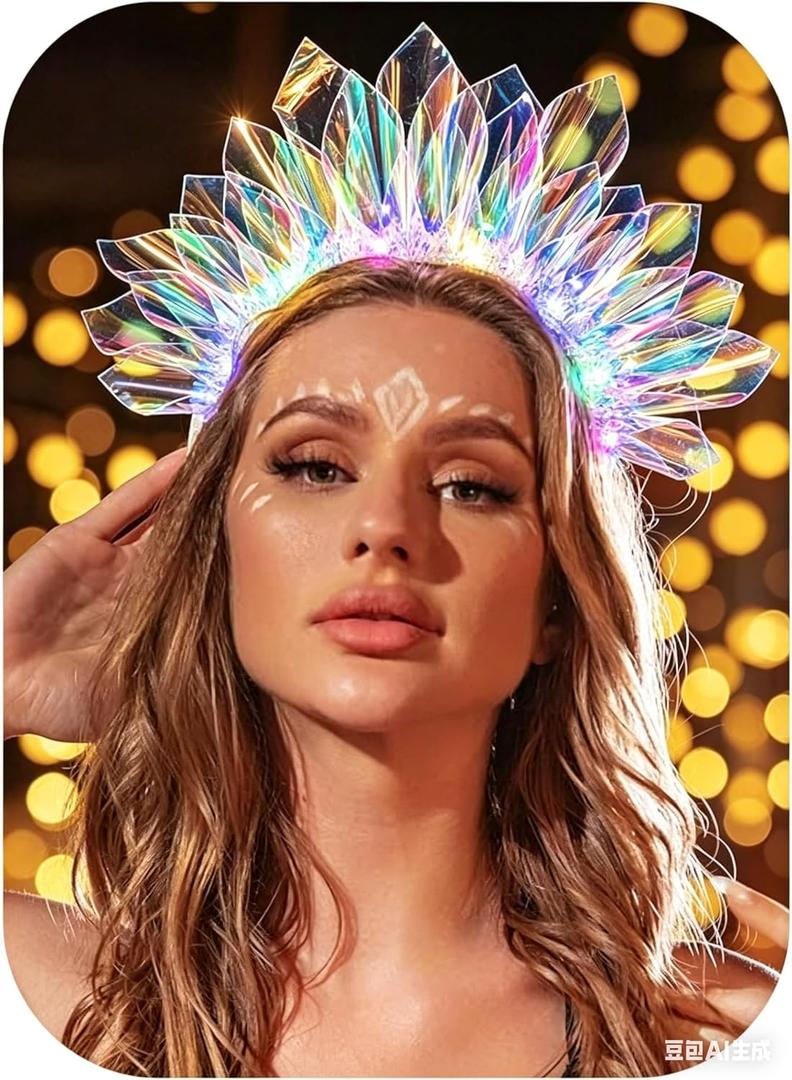 EARENT Light Up Headbands Rave Outfits Neon Headband for Women