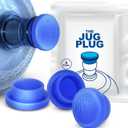Jug Plug The Original 5 Gallon Water Jug Cap Reusable - No Spill Silicone 3 & 5 Gallon Water Jug Lid Fits 55mm Bottles with a 45mm Opening - Leak-Proof 5 Gal Water Jug Cap Replacement Cover - 3 Pack