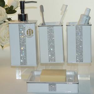 Bathroom Accessories Set 4 Pcs-Ceramic Gift Set Soap Dispenser Pump & Toothbrush Holder & Tumbler Cup & Soap Dish - Bathroom Home Decor Clearance, Countertop Vanity Organize(12 Ounce White)