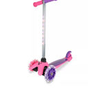 Voyager 3 Wheel Kick Scooter with Light Up Wheels and Tbar - Pink/Purple