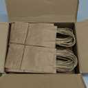 BagDream 100 Pack 3.5x2.4x6.7 Inches Mini Gift Party Favor Bags Small Brown Gift Bags with Handles Bulk Recyclable Kraft Paper Sacks