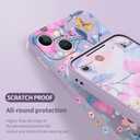 for iPhone 13 Case Fashion Flower Pattern Slim Liquid Silicone Dropproof for iPhone 13 Phone Cover 6.1 inch-Flower Purple