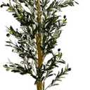 6FT Tall Faux Olive Tree with Dew-Like Leaves  Indoor Decorative Artificial Plant with Silk Green Foliage