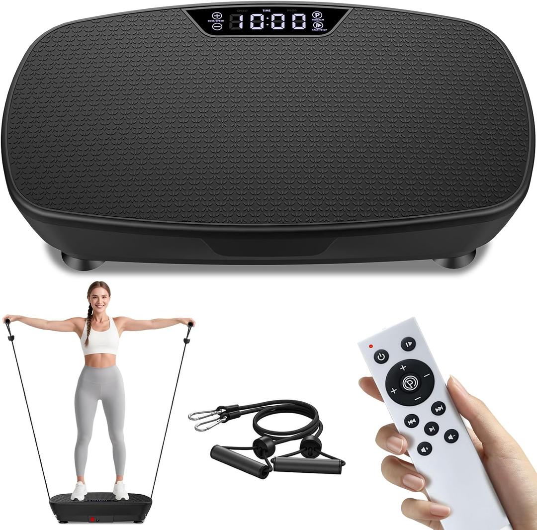 AoraPulse Vibration Plate Exercise Machine, Vibration Plate for Lymphatic Drainage Weight Loss, 400 Lbs Capacity Full Body Workout Vibrate Fitness Platform for Home Women Men