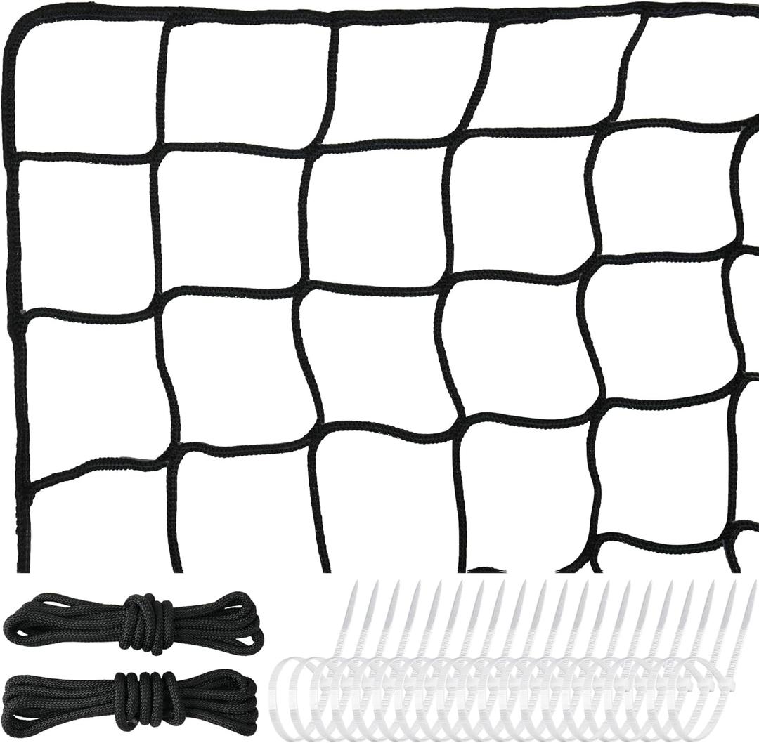 Heavy Duty Nylon Soccer Net, Easy to Install Sport Netting Barrier with Rope and Buckles, 10ft/15ft/20ft/30ft/40ft