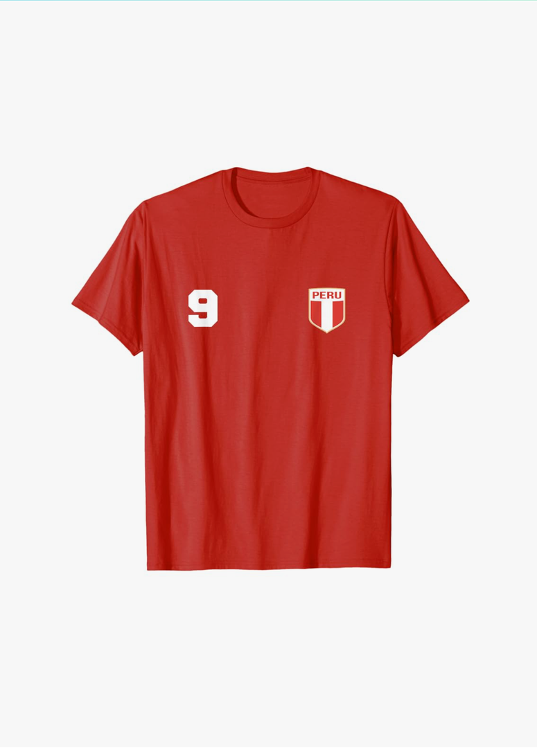 Peru Soccer Team T-Shirt Peruvian Jersey Camiseta Futbol 9, Size: Kids -8