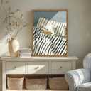 Funny Dog Reading Wall Art Whimsical Dog in White and Blue Striped Bed Wall Decor Painting Eclectic Animal Poster Canvas Print for Bedroom Living Room Bathroom 24x16 inch Wood Framed