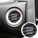 Carbon Fiber Push Start Button Cover Compatible with Honda CRV Accord Civic City Fit Odyssey Crider Spirior Jade URV XRV Engine Start Stop Button Cover Key Ignition Switch Cover Black