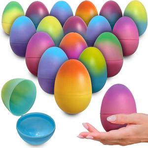 stargo 8 Pack - Plastic Easter Eggs Empty 3.2 Large Plastic Eggs Fillable for Easter Egg Hunt, Easter Egg Basket, Party Favor, Surprise Egg. Set of Multicolored Ombre Pastel Eggs
