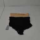 Tummy Control Thong Shapewear for Women Mid High Waist Shaper Panties Girdle Lace Shaping Thong Underwear (X-Large, 1# a Black+beige(mix Pack)