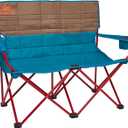 Kelty Loveseat 2-Person Oversized Camping Chair  Folding Heavy Duty Double Camp Seat for Soccer Games, Backyard, Tailgating and Beach Days (Deep Lake / Fallen Rock)