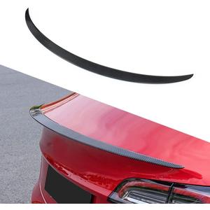 Rear Spoiler Wing Lip Compatible for Tesla Model 3 Tail Trunk Spoiler Cover 2017 2018 2019 2020 2021 2022 (Glossy Carbon Fiber, Model 3)
