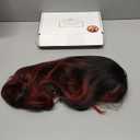 Black Red Highlight Long Wavy Wig with Curtain Bang 26 Inch Red Black Ombre Synthetic Heat Resistant with Dark Root Wig for Women Daily Party used.