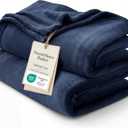 Bedsure GentleSoft Twin XL Fleece Blanket Dorm Bedding - Lightweight Soft Cozy Blankets for Bed, Sofa, Couch, Travel, Camping, Navy, 66"x90"