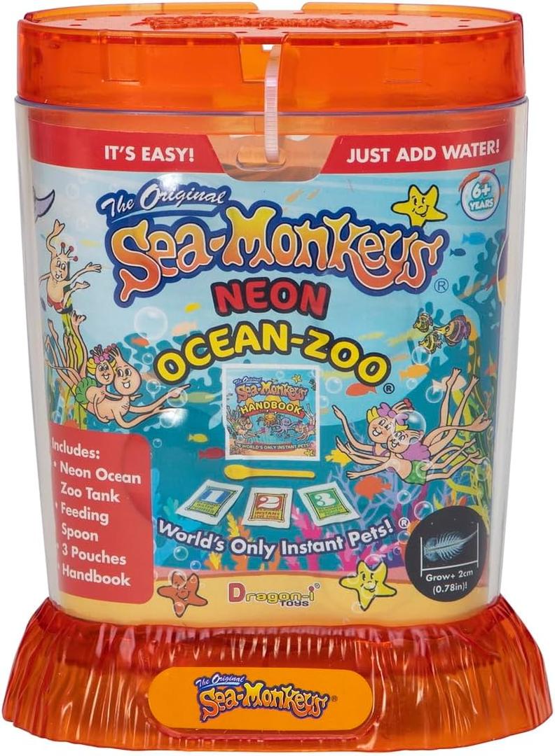 Sea-Monkeys Ocean Zoo Neon - World's Only Instant Pets - Assorted Colors - Ages 6+ (Pack of 1)