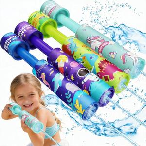 Water Gun Squirter Shooters for Kids: 4 Pack Water Blasters with Colorful Pattern, Cute Squirt Guns Water Soaker Bulk for Boys Girls Summer Pool Toy Swimming Beach Outdoor Party Favors