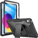 Soke Case for iPad (A16) 11th Generation 11-inch 2025, iPad 10th Generation 10.9-inch 2022, with Built-in Screen Protector and Kickstand, Rugged Full Body Protective Cover - Black