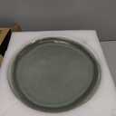AmorArc Ceramic Dinner Plates Set of 6, 10.5 Inch Handmade Reactive Glaze Stoneware Plates, Rustic Shape Dinnerware Dish Set for Kitchen, Microwave & Dishwasher Safe, Scratch Resistant (Gade Green)