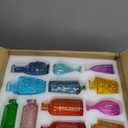 Dandat 24 Pieces Colored Small Vases Decorative Glass Bud Vases Rustic Embossed Colorful Bottles Vintage Glass Bottles for Flowers Home Wedding Decor Table Centerpieces Decorations, 12 Styles