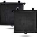 EcoNour Car Window Shades for Baby (2 Pack) - Upgraded | Shades for Side Window | Comes with Enhanced Suction Cups & Large Clips for Durability | Baby Car Accessories (15" x 17") (Roller, Black)