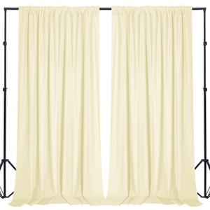 Sugargirl 10x10FT Light Yellow Backdrop Curtains Polyester Photo Backdrop Drapes Curtains 2 Panels with Rod Pockets for Party Birthday Wedding Photography Home Decoration