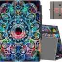 COOWPS Case for All-New Amazon Fire HD 10 Tablet (13th/11th Generation, 2023/2021 Release) 10.1" - Slim Folding Stand Cover with Auto Wake/Sleep, Hand Strap & Stylus Pen Holder, Mandala Galaxy