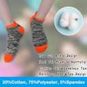 Kids Socks Boys Girls Ankle Striped Athletic Heel Tab No Show Low Cut Socks 12 Pairs 1-14 Years (Gray)