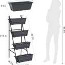 OYEAL Raised Garden Bed 4 Tier Vertical Garden Planter Indoor Outdoor Raised Planter Box with Legs Elevated Herb Garden Planters for Flowers Vegetables Plants, Grey