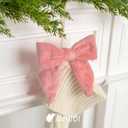 AIMUDI Pink Fur Bows 5''6'' Christmas Bows for Gift Wrapping Present Bows Faux Fur Bows for Christmas Trees Fireplaces Wreaths Crafts Home Outdoor Winter Decoration, 12 PCs