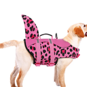 ASENKU Dog Life Jacket - Pet Safety Vest for Swimming & Boating, Shark Life Jacket with Floatation, Dog Lifesavers Swimsuits for Small Medium Large Dogs (Pink Leopard, XL)
