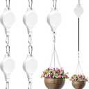 Retractable Plant Hanger with Pulley System, Effortless Raising and Lowering for Indoor and Outdoor Plants, Hanging Planters, Garden Pots & Bird Feeders (4-Pack,White)