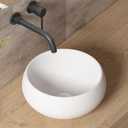 Extra Small Bathroom Sink Above Counter, OCEALAGOON 12 Inch Round Bathroom Vessel Sink, White Porcelain Sink Bowls for Bathroom Vanity, RV Camper Bathroom Sink, 12W x 12D