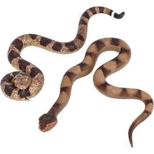 2Pcs Realistic Fake Snakes Toy Lifelike Rubber Rattlesnake Snake -to Keep Birds Away- Garden Plastic Scare Birds for Prank Stuff or Halloween Decorations Props
