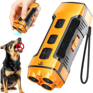 MuShang Dog Bark Deterrent Device, 3X Ultrasonic Anti Barking, 6 Training Modes 23 FT Range Barks No More Indoors Outdoors Behavior Correct Safe & Humane Rechargeable Compact Bark Control for Dogs