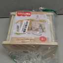 Fisher-Price Wood Pretend Play Toy Dollhouse, 6-Piece Wooden House Playset for Travel Preschool Kids Ages 3+ Years