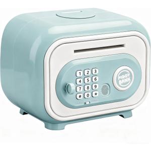 Children's Piggy Bank, Fingerprint Password Electronic Savings Box, Mini ATM Piggy Bank Toy Gifts for 3 4 5 6 7 8 9 10 11 12 Year Old Boys Girls (Green)