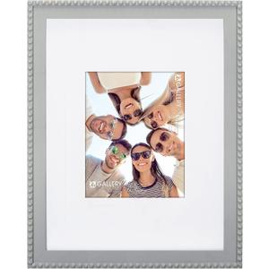 Malden International Designs 8x10 Matted to 5x7 Gray Beaded Picture Frame