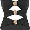 Narecte Modest One Piece Swimsuit Women 2025 Womens Swimsuits Bathing Suit for Women Womens Bathing Suits Tummy Control (8-10, Black), L