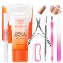 Modelones Cuticle Remover Kit - Cuticle Remover Cream & Cuticle Oil, Cuticle Care Kit w/Cuticle Trimmer Cuticle Pusher & Cuticle Nipper for DIY Nail Manicure, Removedor de Cuticula for Nail Care (Clear)