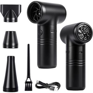 Compressed Air Duster-A Handy Super Power Electric Air Duster with Brushless Motor for Lower Noise and 3-Gear Adjustable Blower, Dust Blower for Computer, Keyboard, House, Outdoor and Car