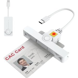 CAC Reader Type C, USB C SmartFold CAC Reader, USB C DOD Military Common Access Smart Card Reader and ID Card Reader,Compatible with Mac Os, Windows,Linux(Mini Foldable and Portable Type C)