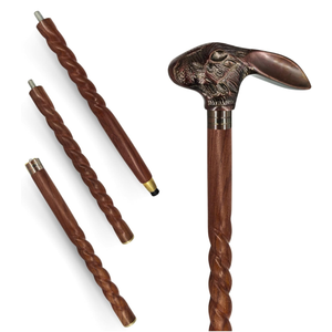 Decorative Walking Cane Antique Brass Handle Walking Stick 3-Folding Design, 36 Inch Size, and Natural Wood Craftsmanship for Sone World Style and Comfort, Medium, Brown, RTN-02