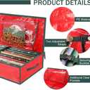 10 x Christmas Gift Wrapping Paper Organizer Storage Bags,Plastic Container for Holiday Supplies & Accessories, Gift Bag Organizer, Under Bed Wrapping Paper Storage (Red)