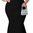 Women's Plus Size Maxi Dress Elegant V-Neck Ruffle Sleeves Bodycon Mermaid Dresses Evening Gown 3XL