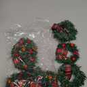 Retrowavy 12 Pcs Christmas Kitchen Cabinet Wreaths with Ribbon 3.94 Inch Mini Christmas Wreath Small Kitchen Xmas Decor for Window Door(Multicolor Plaid,Snowy Style)