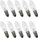 10PCS E10 Olive-Shaped Bulb 3W 34V 9x45MM/0.35x1.77Inch European Special Screw Base Clear Bulb
