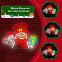 Snowman Waving Neon Sign Dimmable Christmas Neon Sign for Wall Decor Flashing christmas Neon Light Led Christmas Window Decorations for Home Party Decor