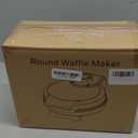 Waffle Maker, 7 Round Classic Belgian Waffle Iron, Adjustable Browning Control, Easy-Clean Nonstick Plates & Cool Touch Handle, Space Saving Storage, Stainless Steel (Black)