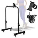 Leinuosen 24.4 Inch Handle Bar for Walking Pad Only with Phone Holder and 4 Wheels with Brakes Stainless Steel Increase Height Walking Pad Handle Bar Adjustable Handrail Height from 32.87-41.53 Inch