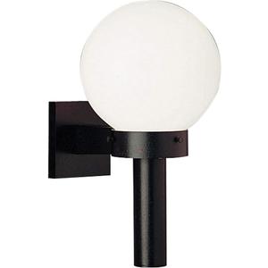 Progress Lighting Acrylic Globe 1-Light Shatter-Resistant Acrylic Shade Modern Outdoor Wall Lantern Light, Outdoor, P5626-60, Matte Black, 8-Inch Width x 15-Inch Height